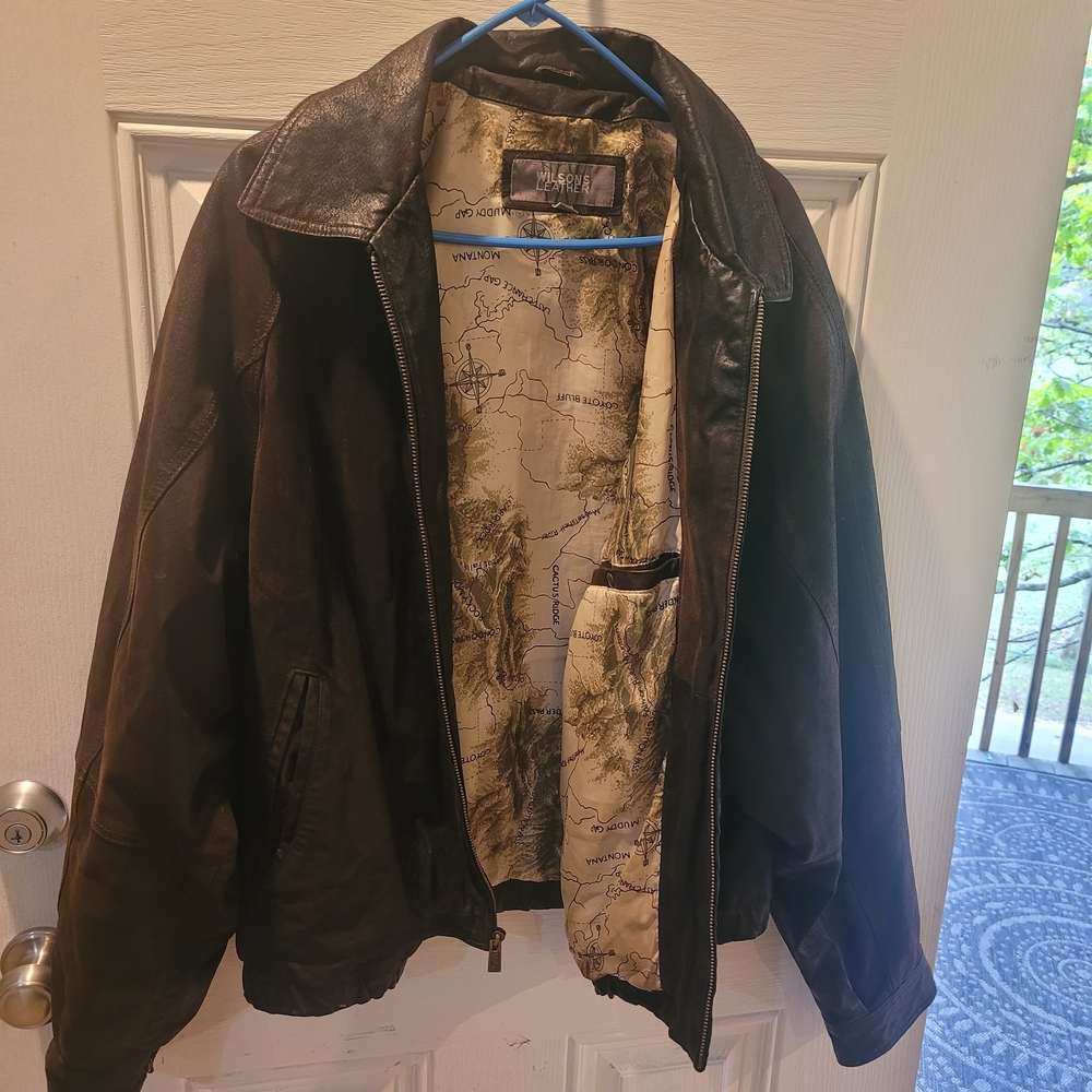 Wilsons Leather Dark Brown Military Jacket